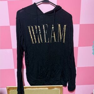 Rue21 Black Hoodie with Gold 'Dream' Print
